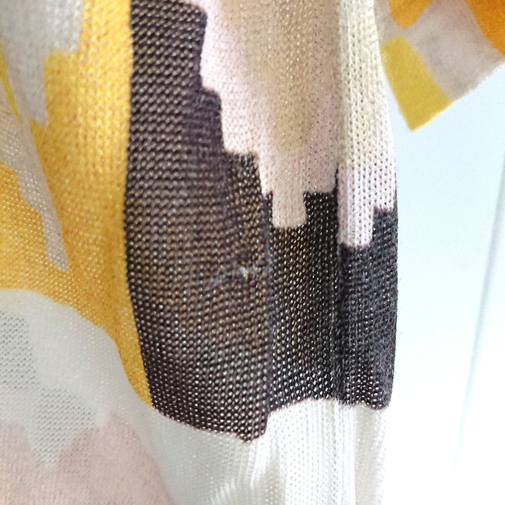 💖2/$35💖 MaxMara Weekend Blue & Yellow Geometric Pattern Print Shirt - Picture 8 of 8